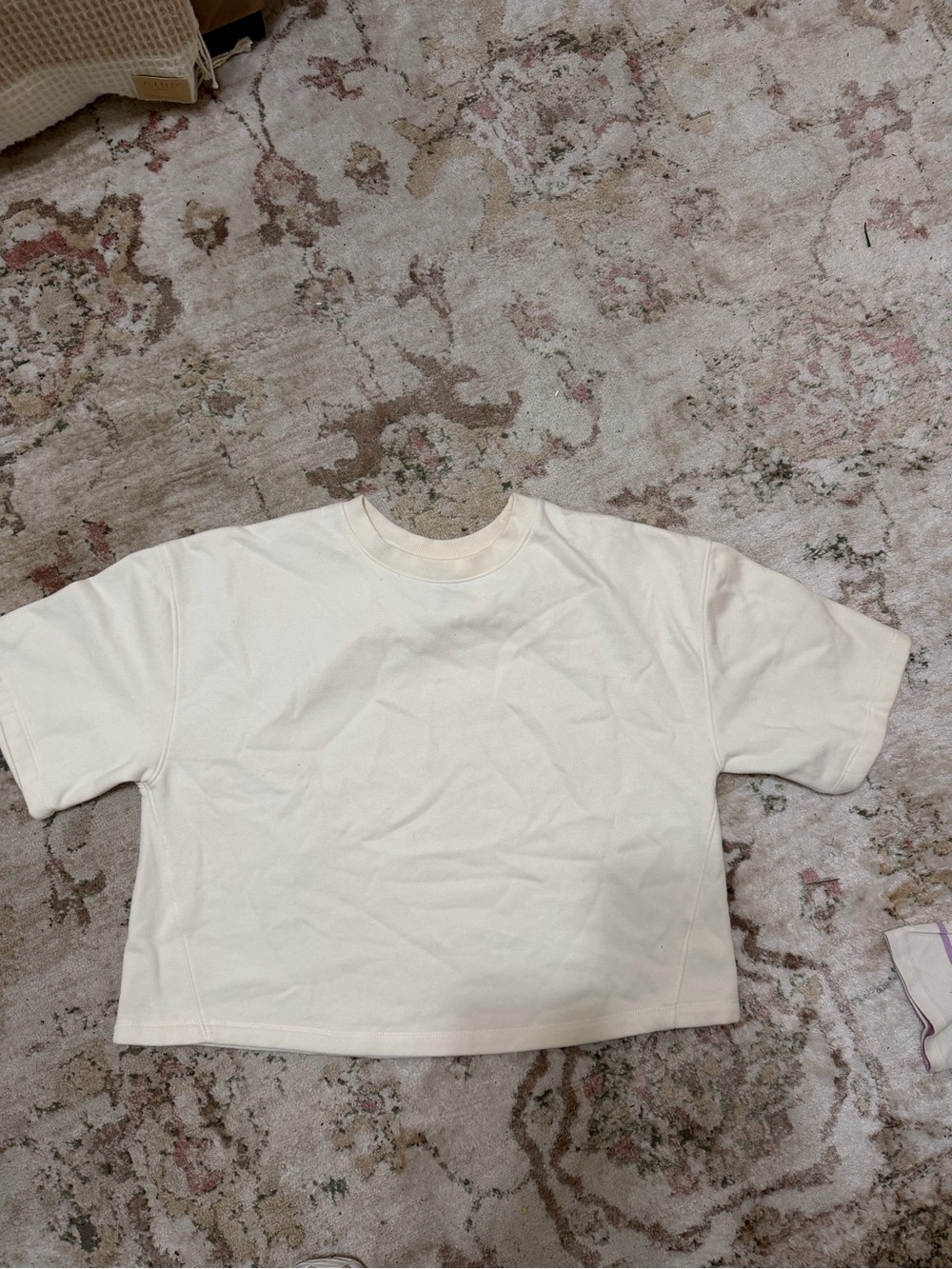 Target Cream Short-Sleeve Crewneck Women's Top